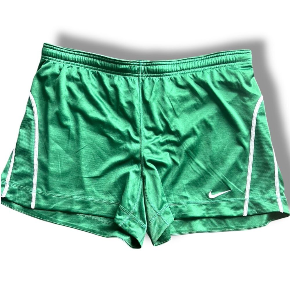 Nike Dri-Fit Womens Basketball Shorts Size XL Green White Athletic Running